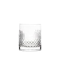 Luigi Bormioli Diamante DOF Whisky Glasses 380ml Set of 4 – Lead Free Crystal Double Old Fashioned Glasses with Intricate Diamond Design, Durable Italian Made Glassware for Spirits, Juice, Water
