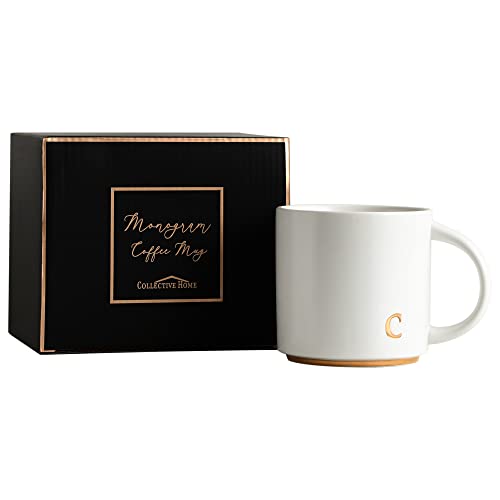 COLLECTIVE HOME - Monogram Ceramic Mugs, 15 oz Golden Initial Coffee Cups, Elegant Alphabet Tea Mugs, Elegant Personalized Mug with Gift Box, Luxurious Cups for Office and Home (c) by COLLECTIVE HOME - Image 4