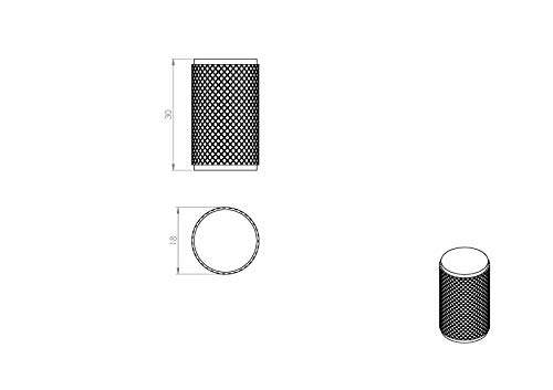 Carlisle Brass FTD702 Knurled Cupboard Knob, Matt Black, 30.0 mm*30.0 mm*18.0 mm - Image 2