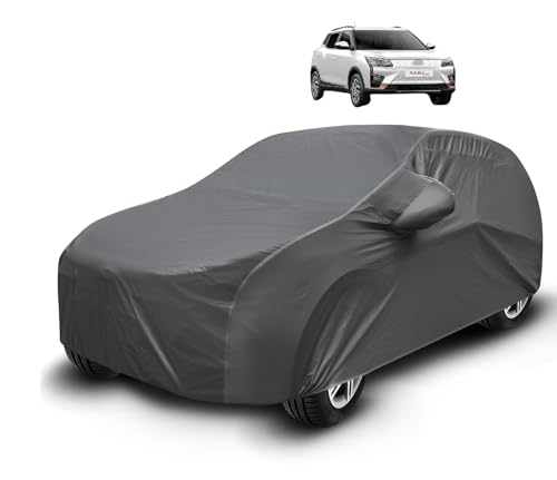 Image of Auto Hub Waterproof Car Cover Compatible with Xuv 400 with Mirror Pockets, Soft Cotton Lining, Xuv 400 Car Cover Waterproof, Grey