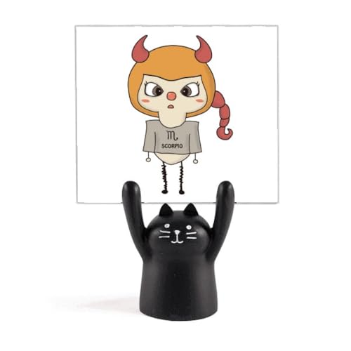 Support de mémo Constellation Scorpion chat noir porte-photo et pince-notes de bureau