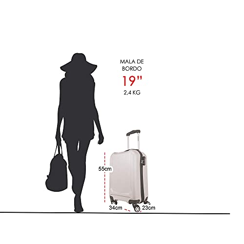 Mala Rígida De Fibra 360° Tamanho Bordo - Gladiador A6 (Azul Marinho)