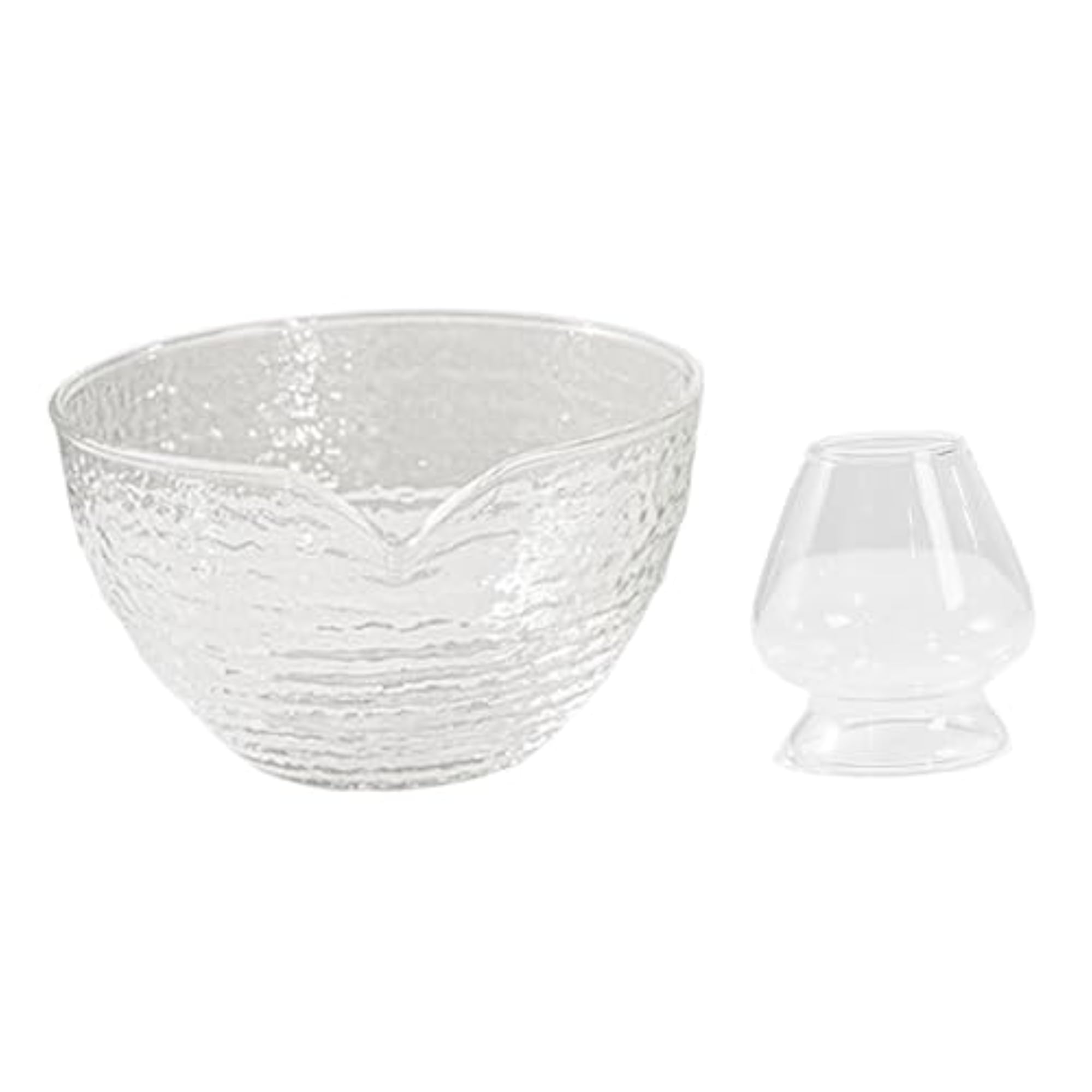 Japanese Matcha Bowl and Whisk Holder, Clear Glass