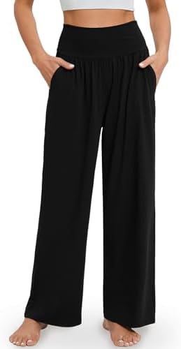 Gracyoga Womens Wide Leg Yoga Pants Flowy Lounge Pajamas Pants with Pockets
