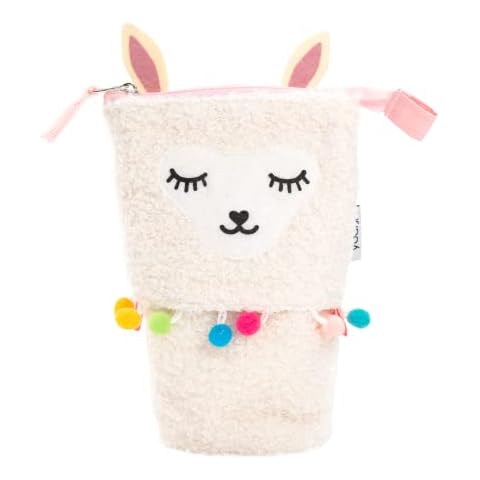 Yoobi Llama Standing Pencil Case, Cute Storage Pouch, Large Capacity for Pencils, Pens or Makeup Brush, Doubles as Cosmetic Bag or Paint Brush Organizer, Office or School Supplies for Kids or Adults Cover