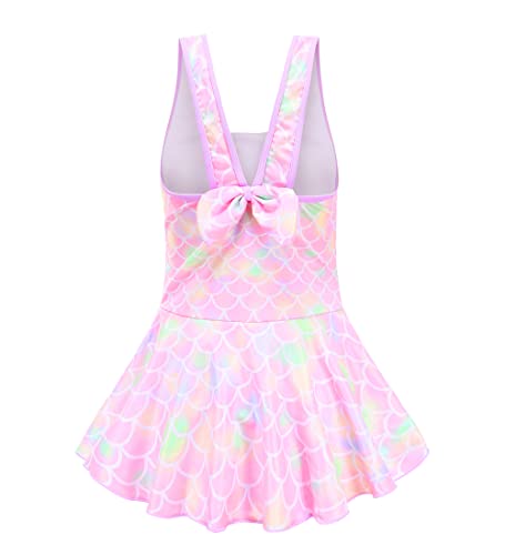 Image of Girls One Piece Unicorn Swimsuit Mermaid Swimwear Rainbow Bathing Suit