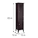 Teamson Home Glancy 63 in. Freestanding Linen Storage Tower with Two Doors and Adjustable Shelves for a Stylish and Functional Storage Solution in Bathrooms, Kitchens, or Living Room, Dark Brown
