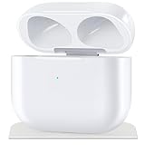 Wireless Charging Case Compatible with AirPods 3, Charger Case Replacement for AirPods 3rd Gen, with Bluetooth Pairing Sync Button, Earphones Not Included (with Gray Cleaning Cloth)