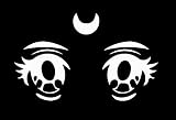 Anime Eyes Moon LLI | Decal Vinyl Sticker | Cars Trucks Laptop | White | 6.9 x 3.8 in | LLI2293
