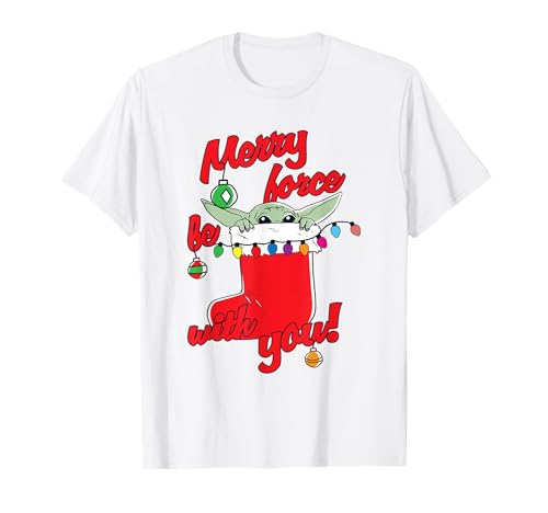 Mandalorian Grogu Merry Force Be With You Christmas T-Shirt