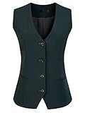 ORANDESIGNE Damen Anzugweste Weste Jacke ärmellose Weste Retro Vintage Weste Tank Top Weste Sommer Hemdbluse Herbst Kurze Gilet Slim Fit C Grün L