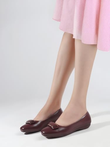Image of Sukun FBY 091 Women's Bellies Flats Lightweight, Comfortable Slip-On Square Toe Shoes for Office, Casual | Stylish, Durable & Comfy