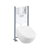 Pack WC Suspendu sans Bride VILLEROY ET BOCH Subway 2.0 + abattant + Plaque chromée + bâti Grohe