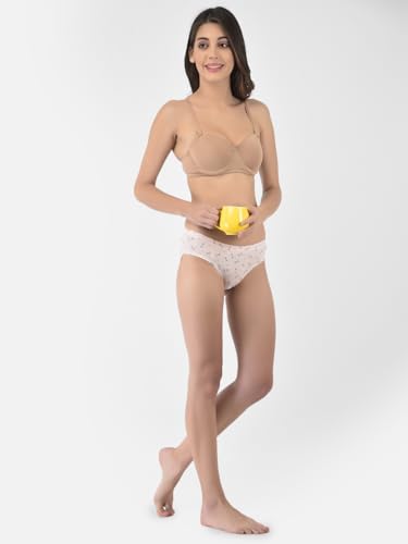Image of Softline Women's Cotton Rich Padded Wired Demi-Cup Bra | Seamless, Breathable & Soft Fabric | Everyday Comfort & Support