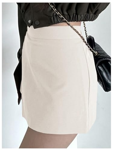 GORGLITTER Women's Split Mini Skirt High Waist Casual Skort with Inner Shorts2