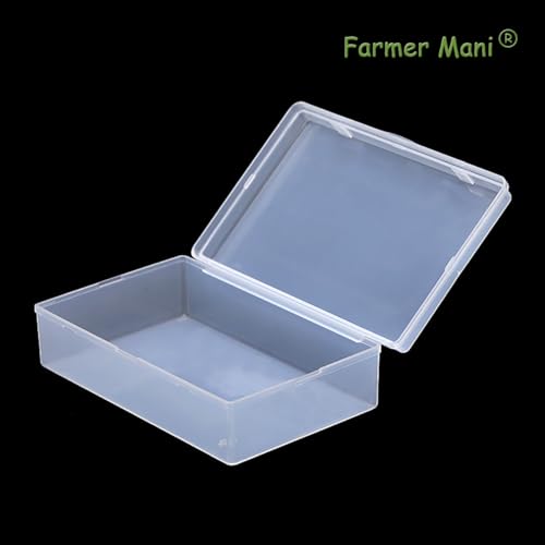 Image of 2 Pack 5.24x3.31x1.58 Inches Rectangular Clear Small Plastic Storage Containers Box with Hinged Lid for Small Items and Other Craft Projects