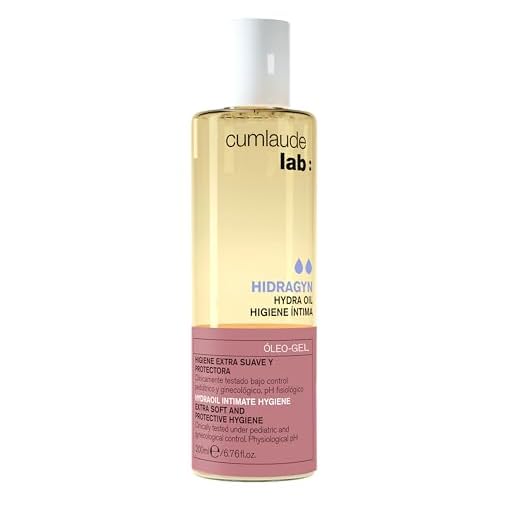Cumlaude Lab - Hydra Oil Higiene Íntima, Aceite Limpiador Íntimo Hidratante, Alivia el Picor y la Irritación, Acción Emoliente y Suavizante, con Aceite de Almendras y Vitaminas B y E - 200 ml