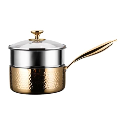 Milk Pan with Pouring Lip,Chocolate Melting Pot,Stainless Steel Sauce Pan with Lid Cooking Pot Stainless Steel Induction Pot Milk Soup Pan Butter