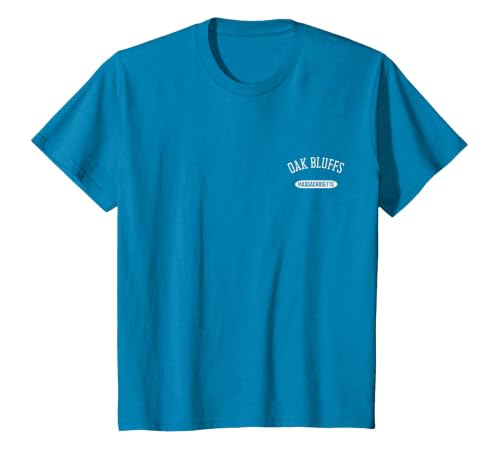 Oak Bluffs Small Classic Style Oak Bluffs Massachusetts MA T-Shirt, Youth, Sapphire Blue, Medium