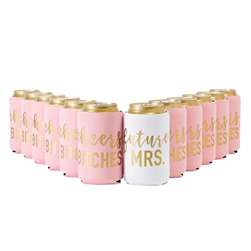 12 Oz Insulated Beer Can Cooler Sleeves For Bachelorette Party Favors, Cheers Bitches, Future Mrs (12 Pack) #TOP7
