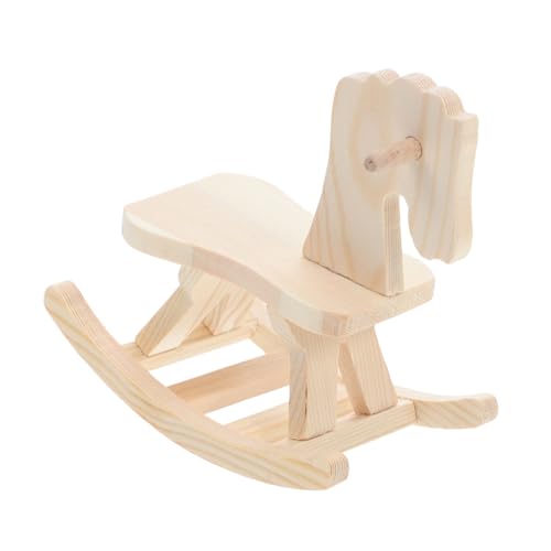 SHINEOFI 1 Juego Juguetes De Madera para Montar Caballos Adornos Colgantes De Caballito De Madera. Estatuilla De Caballo Balancín Caballito Balancín Bebé Caballito Sin Pintar Beige