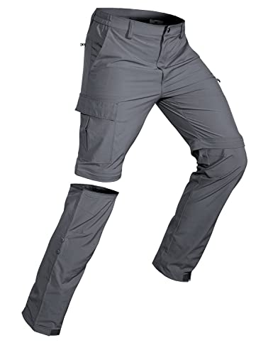 Wespornow Men's-Convertible-Hiking-Pants Quick Dry Lightweight Zip Off Breathable Cargo Pants for Outdoor, Fishing, Safari