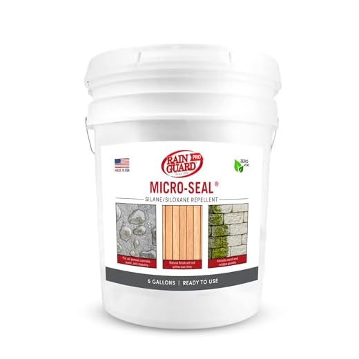 RAIN GUARD PRO - Micro-Seal - Penetrating Water Repellent Protection for All Porous Wood and Masonry Surfaces - Pro Grade Silane/Siloxane Waterproof Coating - Natural Finish - Ready to Use - 5 Gallon