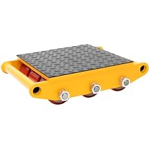 Machinery Skates, 33069.34lbs Max Capacity Industrial Machinery Mover with 9 Rollers, Heavy Duty Machine Dolly Skate for Industrial Moving Equipment, Yellow, 1pc