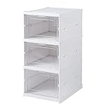  Mediawave Store - Scarpiera a Scatole Impilabile, Contenitore Pieghevole, Scatola Scarpe, Organizer Modulabile, Porta Scarpe, Componibile, Salva Spazio, Scarpiera a Scatole (3 Scatole)
