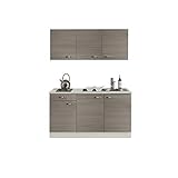 singleküche 150 cm breit Stellfläche: ca. Breite 150 x Höhe 200 x Tiefe 60 cm. Sockelhöhe: ca. 16,6 cm. Arbeitshöhe: ca. 85 cm. Arbeitsplatte: ca. 28 mm stark