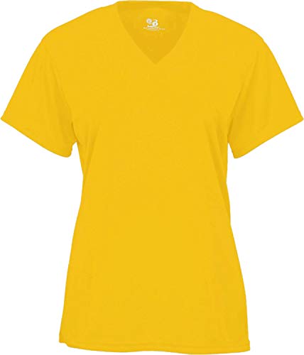 Badger Sports B-Core Ladies' V-Neck Tee Gold Small