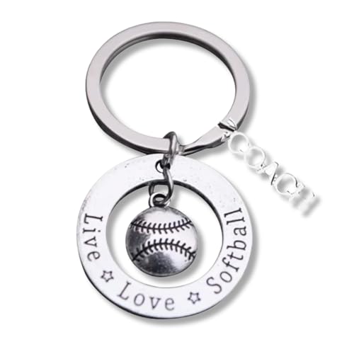 Infinity Collection Softball Coach Keychain, Live Love Softball Gift, Softball Jewelry, Softball Coach Gifts, Thank You