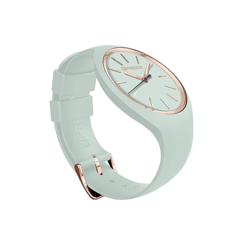 Freddy - Orologio Donna Cinturino Silicone Verde Salvia E Dettagli Oro, Donna, Verde, Unica
