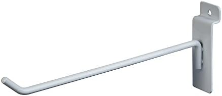 Econoco 8” Slatwall Deluxe Hooks, Slatwall Hooks, Display Hooks for Panel, White (Pack of 96)