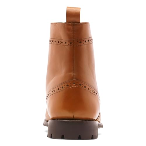 Anthony Veer Grant Wingtip Dress Boots for Men | Lace-Up | Brogue Design | Goodyear Welt Construction | Commando Rubber Outsole & Ortholite® Cushioned Footbed | Full Grain Calfskin Leather3