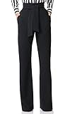 BISKAMY Damen Anzughose Elegante Hosen Hohe Taille Hose Casual Business Elegant Büro Pants Einfarbig Breites Bein Elastischer Formal Freizeithose mit Bund Taschen