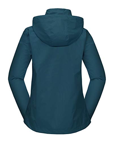 Foto von Little Donkey Andy Damen wasserdichte Regenjacke Leichte atmungsaktivem Regenjacke für Outdoor-Windbreaker zum Wandern, Reisen Dunkelblau XL