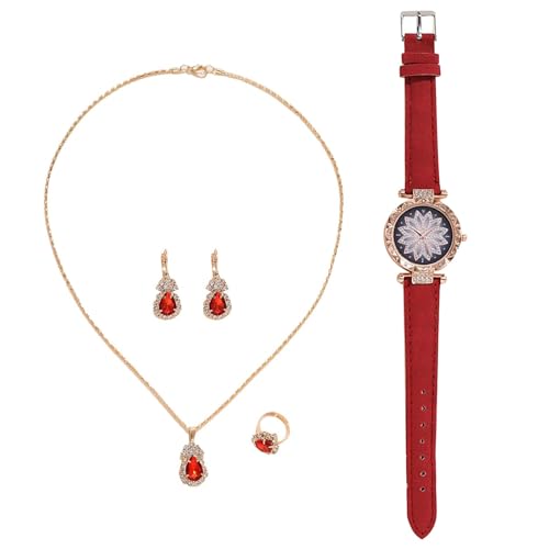  PU U[Xgbvt@bVfW^NH[cvo^CWG[Zbg (4 /Zbg) ̃fW^v (Red, One Size)