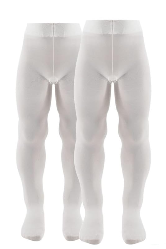 AQUILONE Collant Microfibra 50 Denari, Calze Neonato Elasticizzate Unisex Morbide e Coprenti, per Cerimonia, Made in Italy - 2 Paia (Bianco, 0-6)