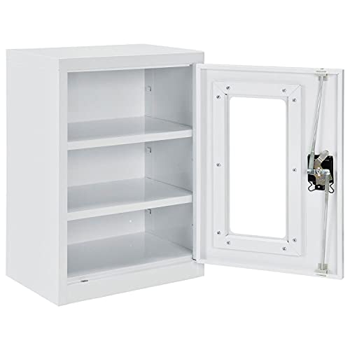 Global Industrial Clear View Wall Storage Cabinet with Locking Recessed
