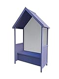 Está fabricada en madera de color morado