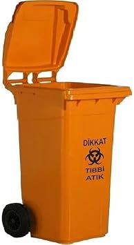 Plastik T bbi At k  p Konteyneri - Y ksek Is ya Dayan kl  - Orjinal Hammadde 120 Litre Turuncu