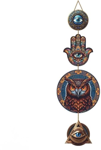 Image of CAPIO ART Welcome Wooden Quote Wall Hanging Decoration Items for Home Decor | Mdf Art for Living Room & Bedroom | Decorative Item for Office & House | Gifts Modern Wood Hanger - Owl-2