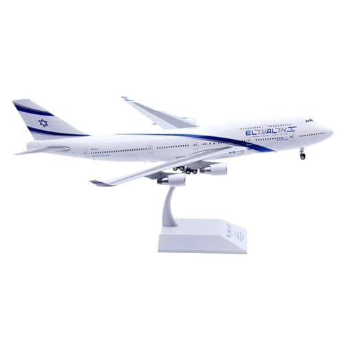 Modèle d'avion miniature El Al B747-400 pour décoration de bureau et salon 35cm