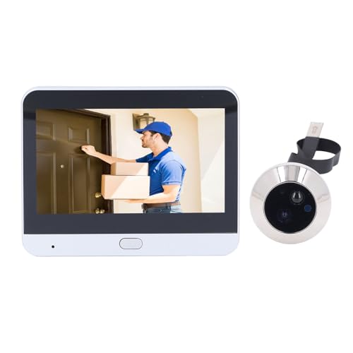 VBESTLIFE Timbre con Vídeo WiFi para Apartamento, Cámara de Mirilla con Pantalla LCD de 4,3, 3MP 1080P, Visión Nocturna, Detección de Movimiento, Visor de Puerta Digital con Vista de 160°