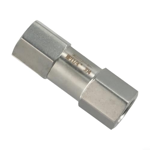 Zilimontt Vanne anti-retour en acier inoxydable de 6,35 mm pour filetage femelle NPT pour contrôle du débit d'eau, de gaz et d'huile avec pression maximale de 915 PSI