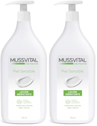 Mussvital Dermactive corporal para la rutina familiar después de la ducha en piel sensible
