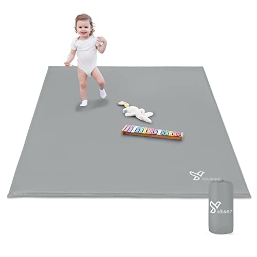Image of Yobear Baby Playpen Mat, 50"x 50"x 1.18“ Self-Inflating Play Mat for Babies and Toddlers, Roll Up & Waterproof Foam Crawling Mat for Floor, Portable Playmat for Babies with Travel Bag
