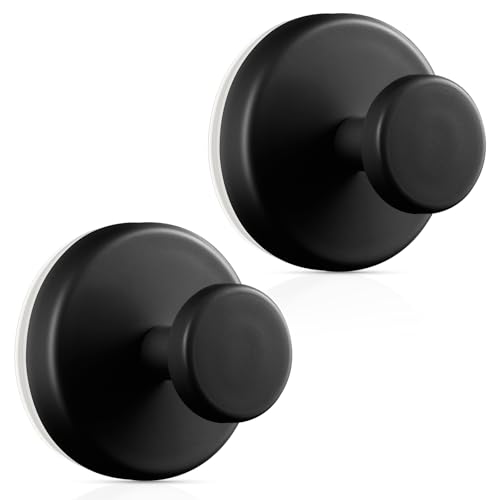 OUTXE Wreath Hanger for Front Door Heavy Duty Suction Cup Reef Hook for Glass Window/Over Door/Outdoor Christmas/Thanksgiving/Halloween/July 4th/Easter/Valentine/Fall/Summer/Spring (Black 2-Pack)