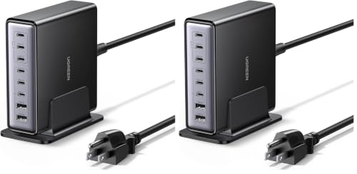 Image of UGREEN Nexode 200W GaN USB C Charging Station, 8-Port Desktop Charger with PD 100W for MacBook Pro 16 inch /Air, Dell XPS, iPad Pro, iPhone 17 /16 /15, Galaxy S25 /S24, Pixel 10 /9 (Pack of 2)